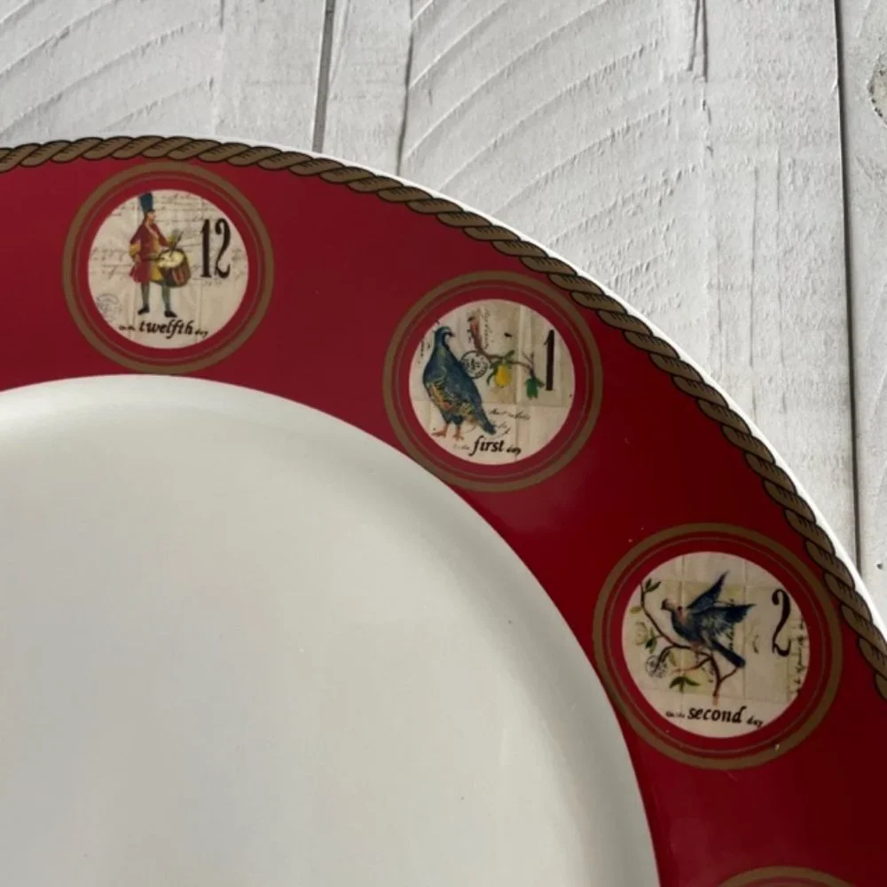 WILLIAMS SONOMA 12 DAYS OF CHRISTMAS DINNER PLATE PREOWNED
